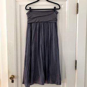 INC maxi gray/silver skirt with fold over waistband